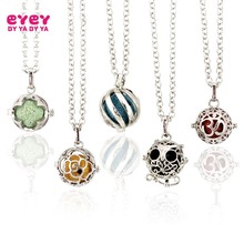 火山石精油香薰项链可打开镂空时尚长款毛衣链合金魔盒吊坠饰品女