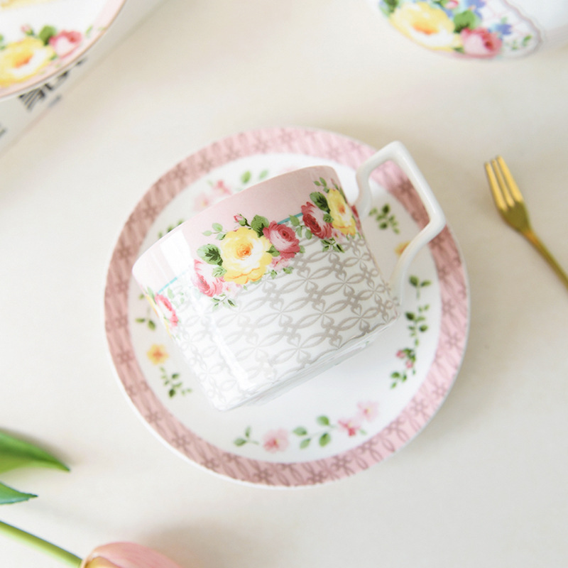 Té de la tarde, tetera de porcelana de hueso de alto valor, tetera, Boda, Cerámica Xinju, Tazas y platillos de café de gran capacidad para el hogar