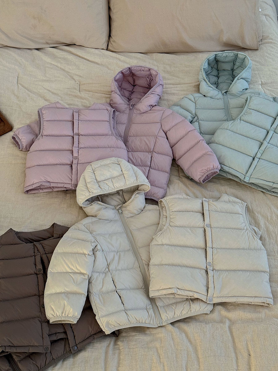 2025 nuevo tres prevención niños chaqueta de pluma ligera abrigo nuevo estándar nacional 90 chaleco de pluma de pluma de pluma blanca comercio exterior