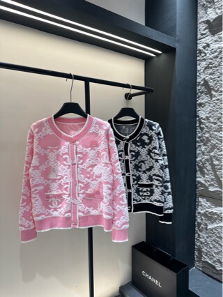 2025 New Autumn and Winter Double C Letter Lady Accessible Luxury Foreign Style Cardigan Jacket Imitation Mink Long-Sleeved Knitwear