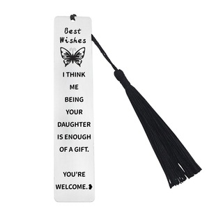 Cross-border bookmark custom wholesale temu Hishin stainless steel bookmark in stock European and American style original tassel bookmark