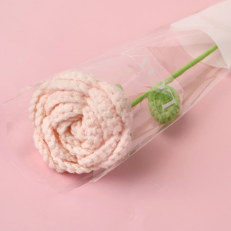 手工钩织仿真花束多彩毛线编织郁金香花枝创意装饰送女友闺蜜礼物|undefined