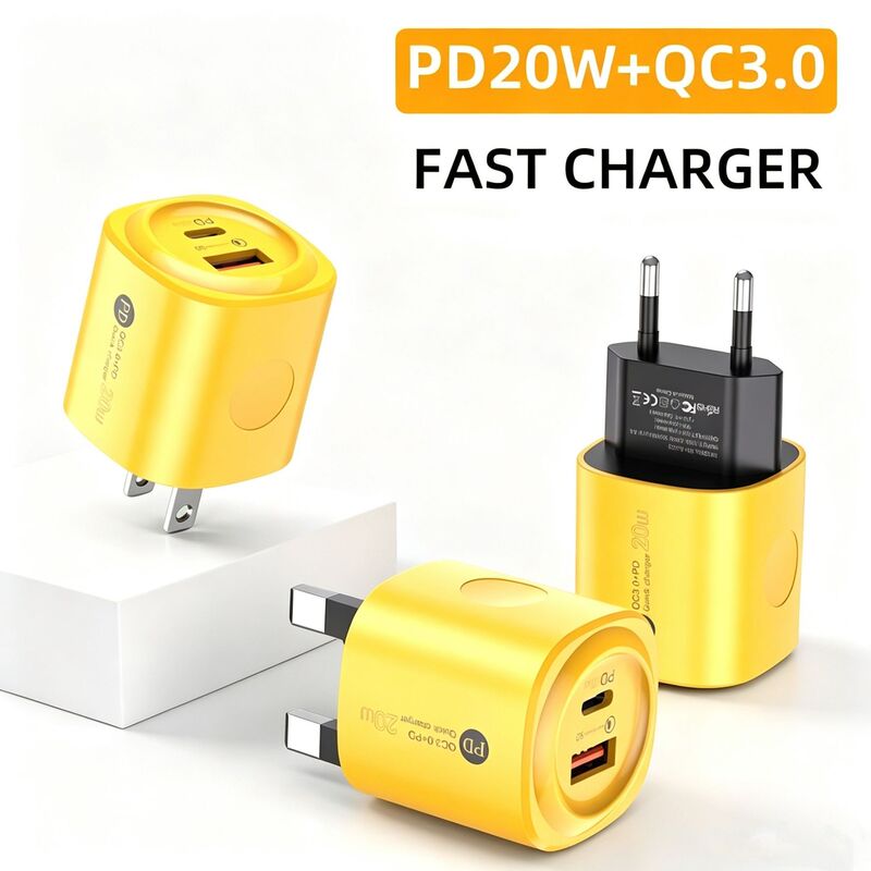 Cross-border US/EU/UK standard charger PD20W GaN fast charging head for mobile phones, compatible with Apple and Huawei C Cross-border US/EU/UK standard charger PD20W GaN fast charging head for mobile phones, compatible with Apple and Huawei C