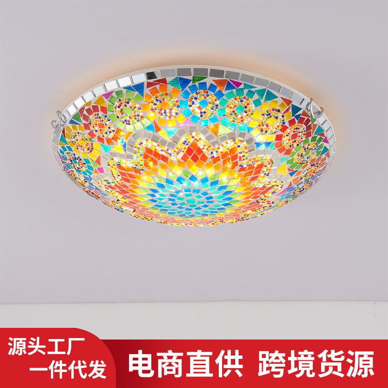 新疆异域流璃玄关吸顶灯浪漫土耳其民宿客栈西餐厅过道走廊吸顶灯