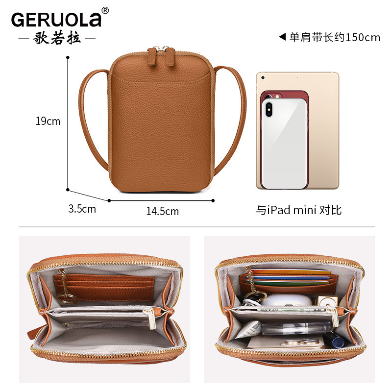 Bolso de cuero para teléfono móvil bolso de mensajero pequeño bolso para teléfono móvil para mujer nuevo bolso transfronterizo para teléfono móvil bolso de mensajero comercio exterior
