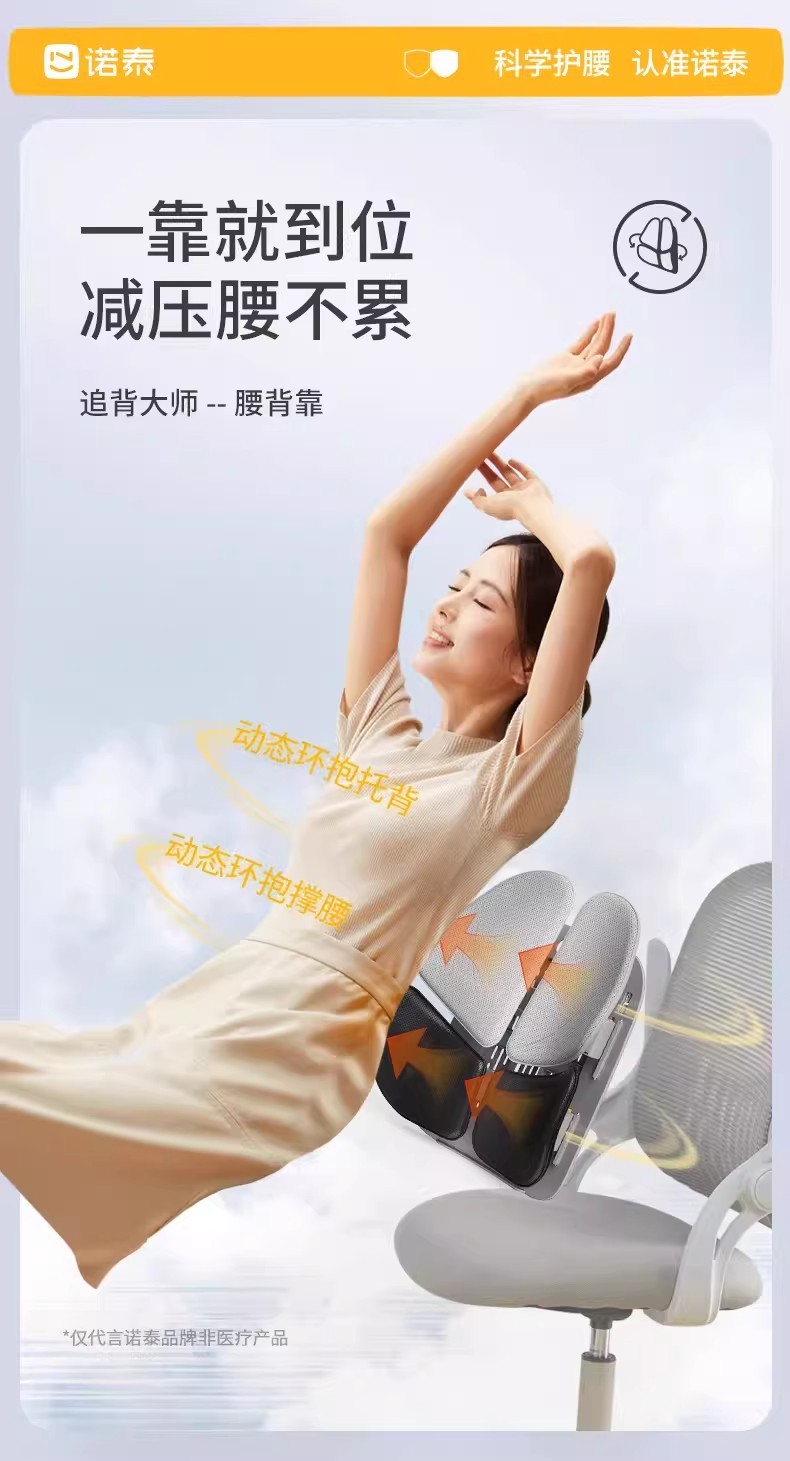 Ergonomic Lumbar Support Cushion for Office Chair, Back Cushion, Waist Support, Chair Cushion, Long Sitting Lumbar Pad, Seat Lumbar Support