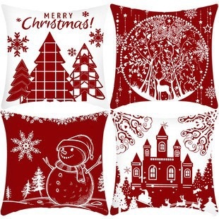 Navidad almohada cubierta de decoración para el hogar almohada de la sala de estar sofá cojín cubierta de dormitorio almohada de cabeza fábrica al por mayor