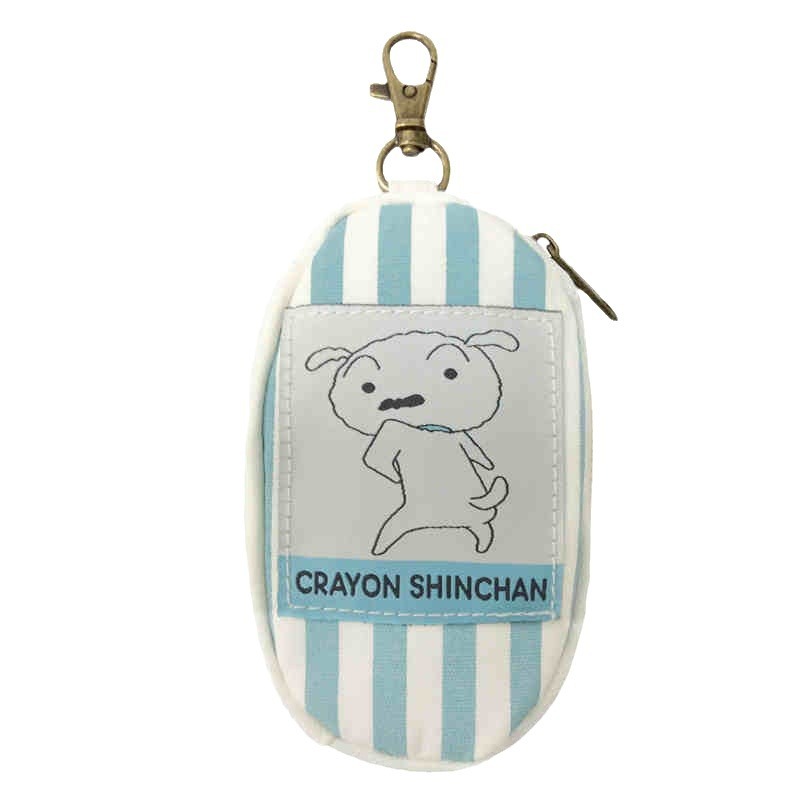 Japanese Authentic Crayon Shin-Chan Shiro Retro Canvas Key Pouch Popular Cartoon Crossbody Bag Coin Purse Gift Cute