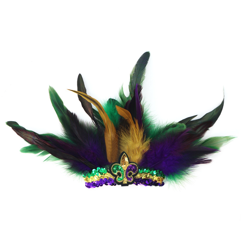 Mardi Gras fiesta de carnaval brasileño transfronterizo oro púrpura verde tricolor piezas de vestuario