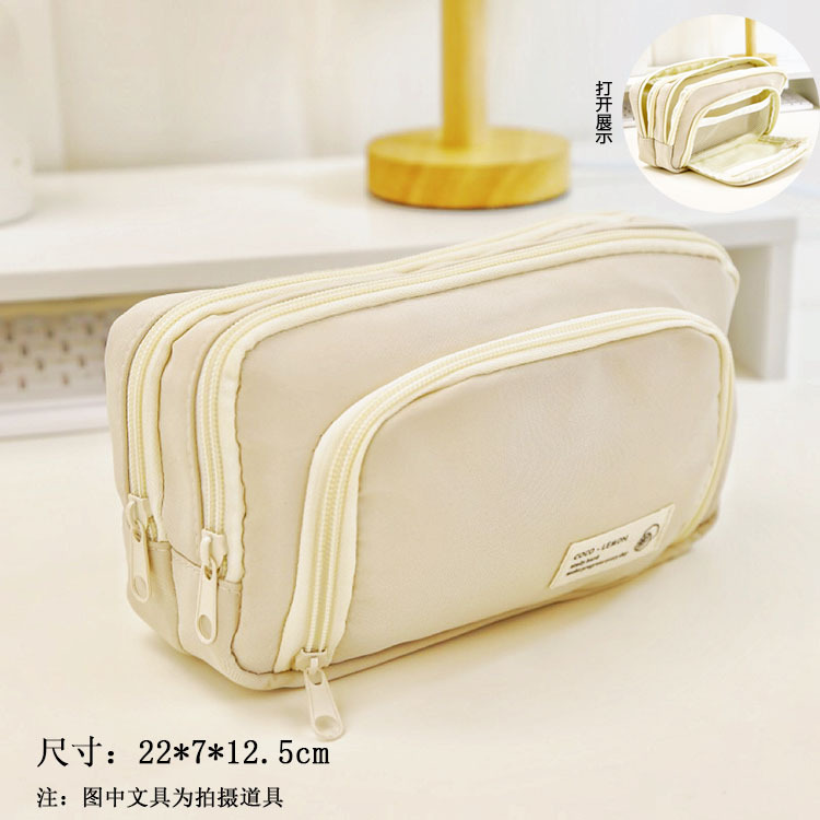 Caja de papelería de gran capacidad multifuncional de gran capacidad japonesa y estudiantes de secundaria en el nicho de viento simple bolsa de lápiz