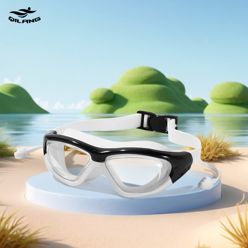 Gafas de Natación Infantiles Marco Grande de Policarbonato, Antivaho, Visión HD
