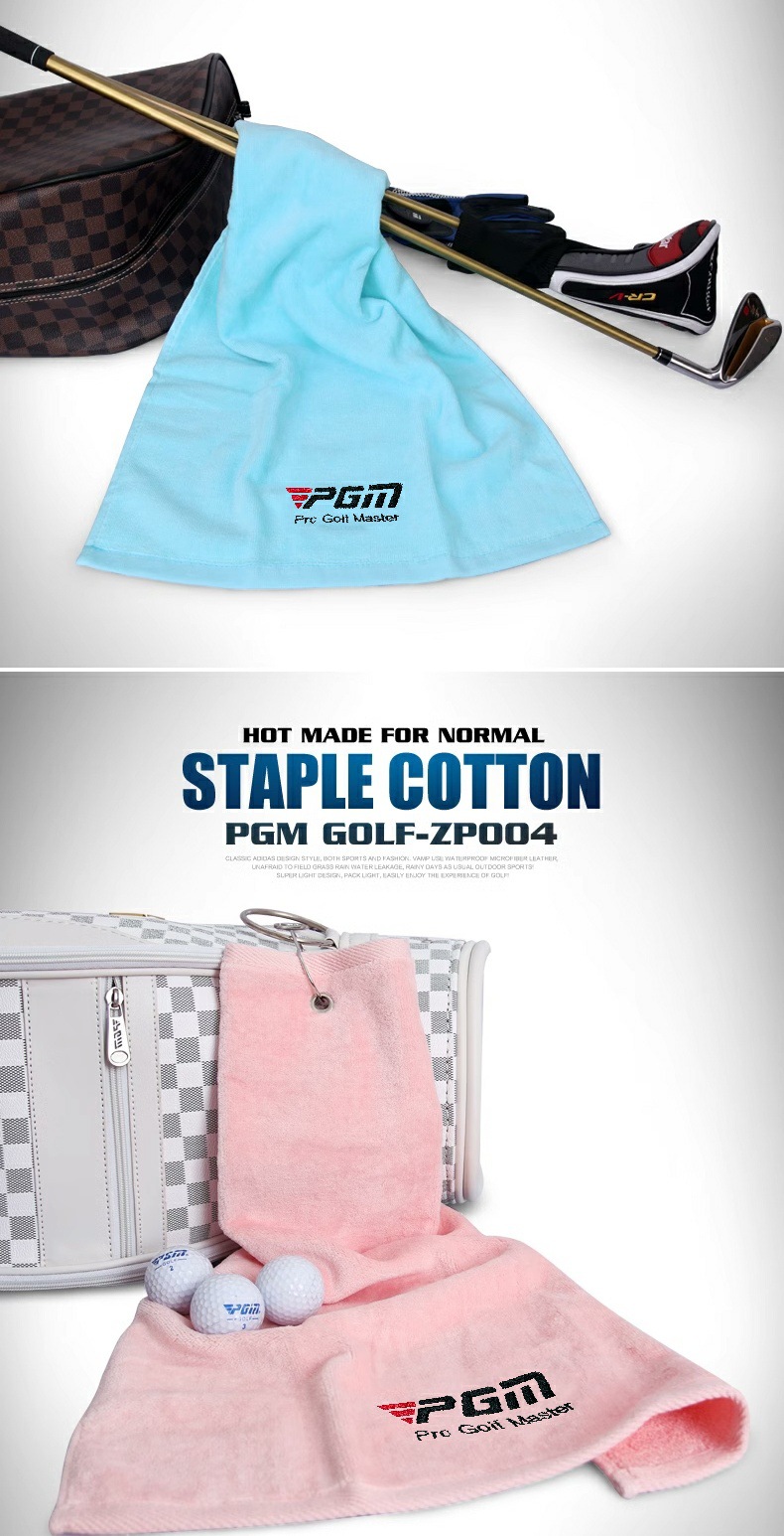 Khăn chơi golf PGM mềm thấm hút nhanh, nhiều màu sắc — Khăn bông trắng xanh da trời, Khăn bông trắng màu xanh đậm, 100% cotton trắng Khăn Trắng, Khăn bông trắng màu hồng chi tiết 8