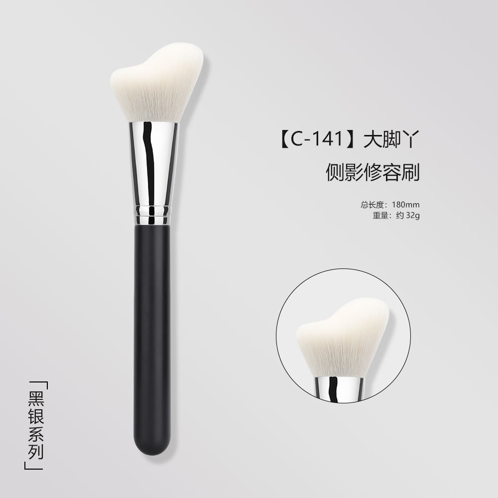 40 sets de cepillo de maquillaje negro y plateado cepillo de sombra de ojos de alta calidad cepillo de concelador cepillo de base cepillo de herramientas de maquillaje conjunto completo