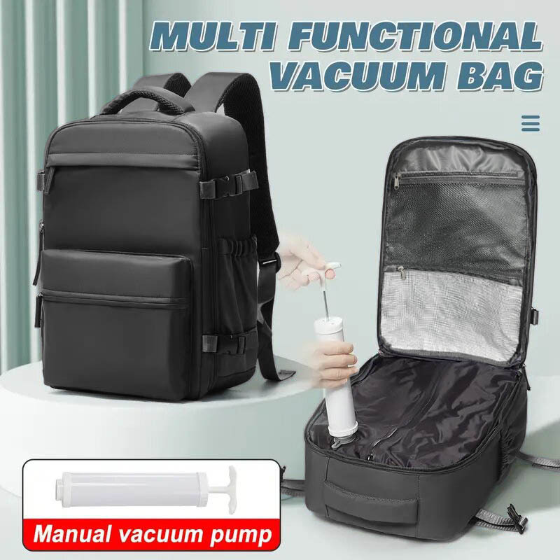 Mochila de ocio al vacío para hombres y mujeres, mochila de computadora impermeable de gran capacidad, mochila multifuncional, expansión de equipaje de negocios