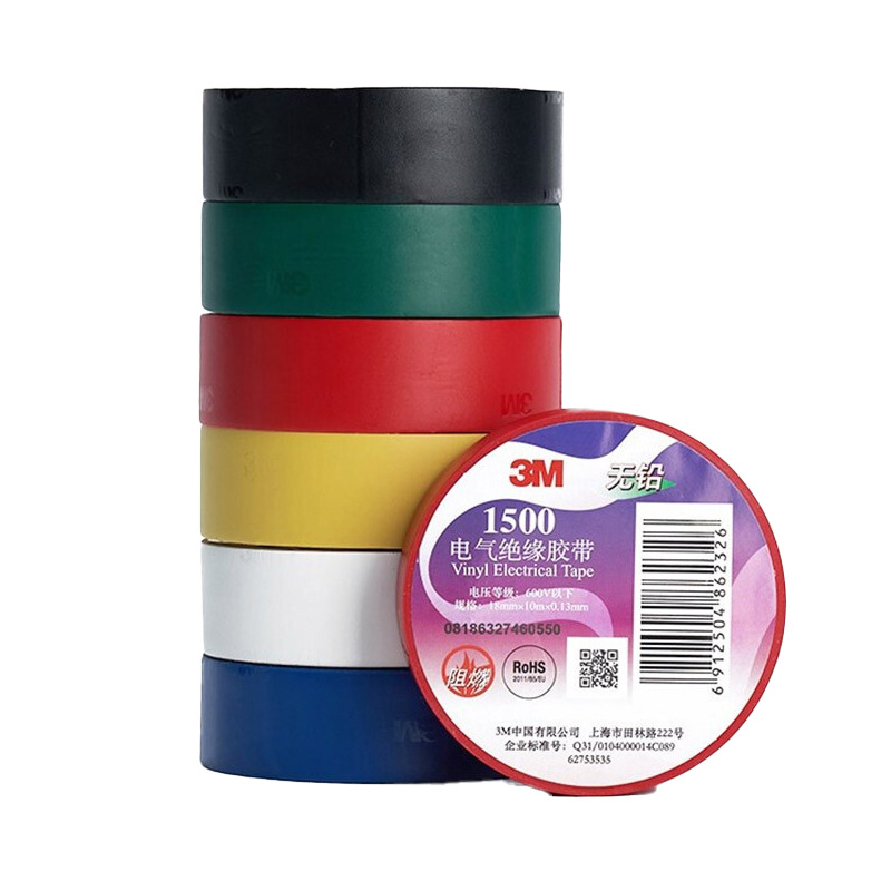 3M1500 cinta eléctrica ignífuga impermeable resistente al desgaste ácido y álcali a prueba de humedad cinta de aislamiento eléctrico cinta eléctrica al por mayor