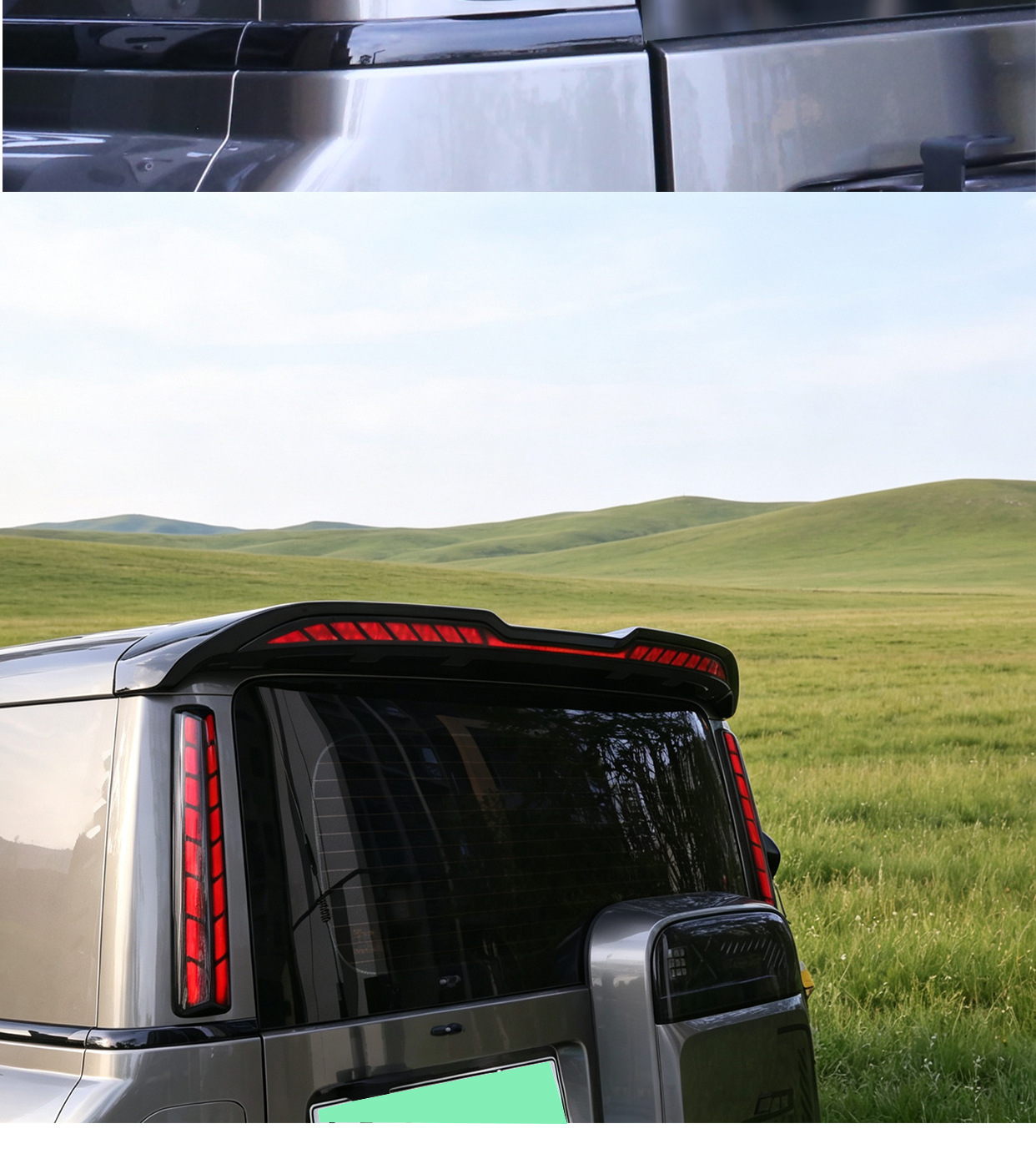 Suitable for Icarv23 with Lighted Tail Wing, High-Mounted Brake Light, Fixed Wind Wing, Pillar Tail Light, V23S Modification Accessories