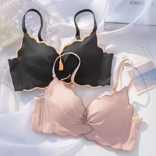 Latex thin underwear, push up bra for students, wireless bra