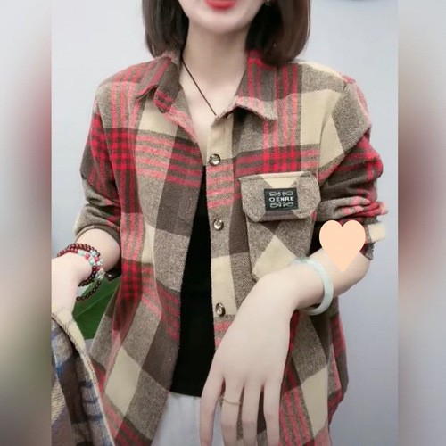 Special sale mom's plaid women's shirt, long-sleeved shirt, mid-spring and autumn new style, hot shirt, thin coat, women