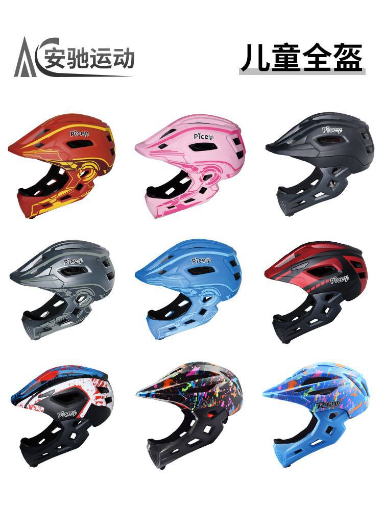 Casco de bicicleta de equilibrio para niños, casco completo, patinaje, sombrero, equipo de montaje, protector, cascos para niños y niñas