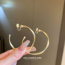 真金電鍍扭曲C形耳圈耳夾韓國個性設計無耳洞耳骨夾簡約耳飾批發