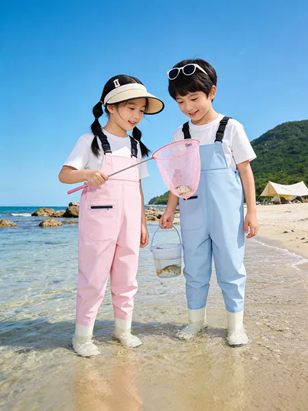 Children's Waterproof One-Piece Waders for Playing in the Water, Fishing, Rain Pants, Water-Resistant Clothing, Kindergarten Beach Gear, Overalls