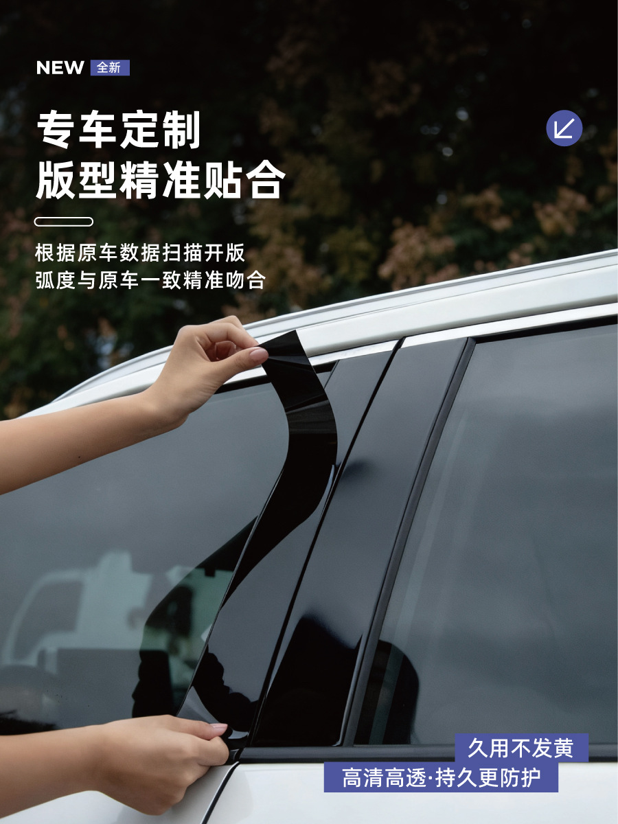 Suitable for Geely Galaxy E5/E8/L6/L7 Starship 7Em-I Car Window Center Pillar Protective Film B-Pillar C-Pillar Accessories