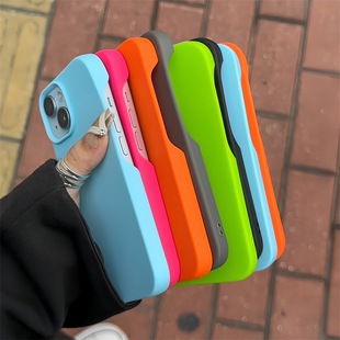 Suitable for iPhone 17 Pro Max Phone Case with Hollow Buttons, Apple 16 Simple Matte Silicone Solid Color Protective Cover