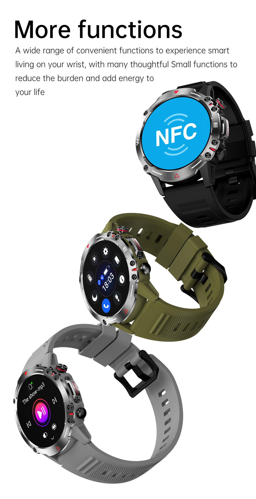 HK87 Bluetooth-kõne nutikell kolme kohandatud numbrivalijaga süda_voghion.com