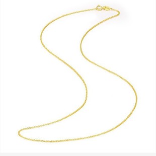 18K Gold Necklace Women's O-Shaped Chain Gold Clavicle Chain Au750 Rose Gold Plain Chain White Golden Flash O Chain Color Gold Necklace