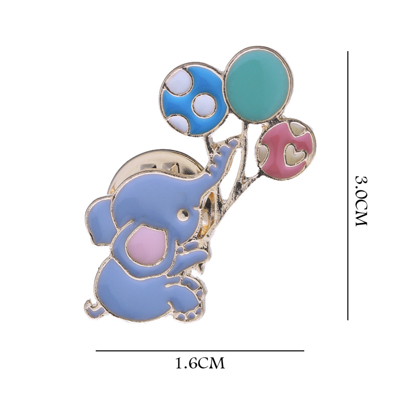 Unisex Gender Enamel Design Cute Pin Balloon Elephant Giraffe Zinc Alloy Enamel Unisex Brooches