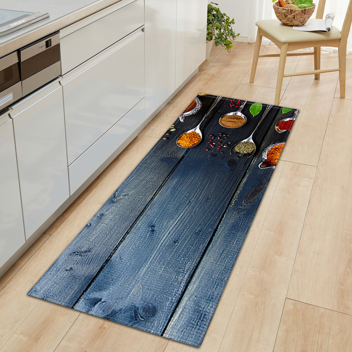 Vintage Nordic Boho Kitchen Rug, Absorbent Floor Mat For Hallway_voghion.com