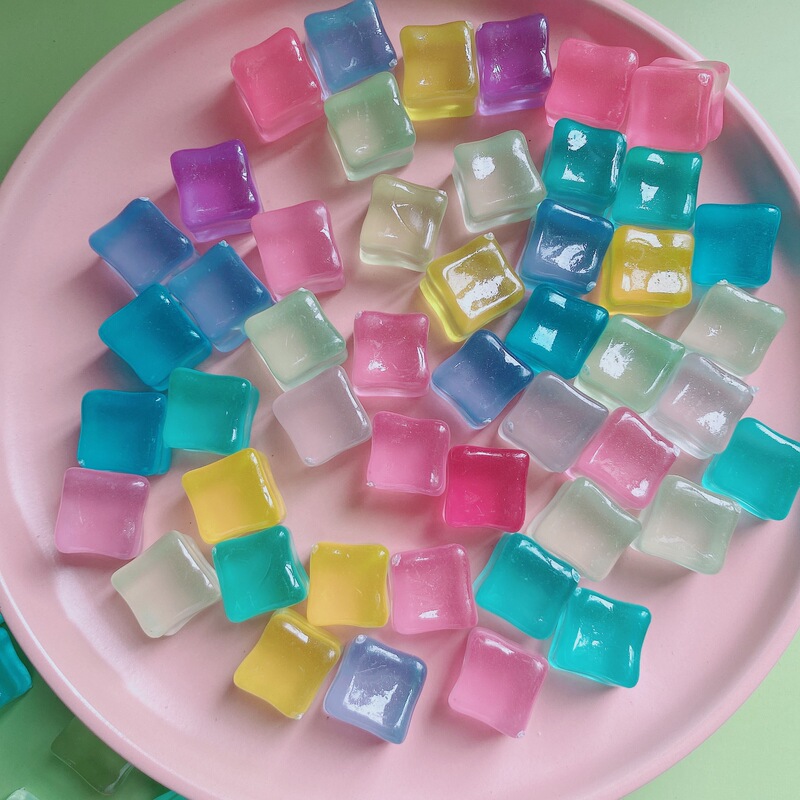 Colorful Luminous Ice Cube wholesale acrylic miniature food and play fake broken ice diy handmade props Ice Cube Crystal