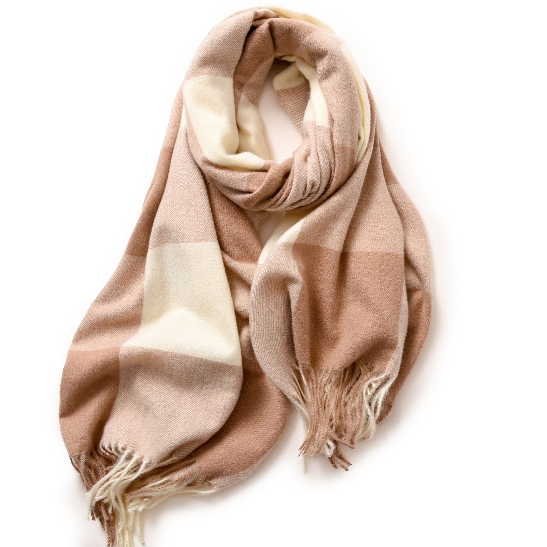 Buñuelo a cuadros para mujeres de otoño y invierno explosión de cachemira caliente buñuelo de oficina con buñuelo de alta calidad para mujeres de invierno