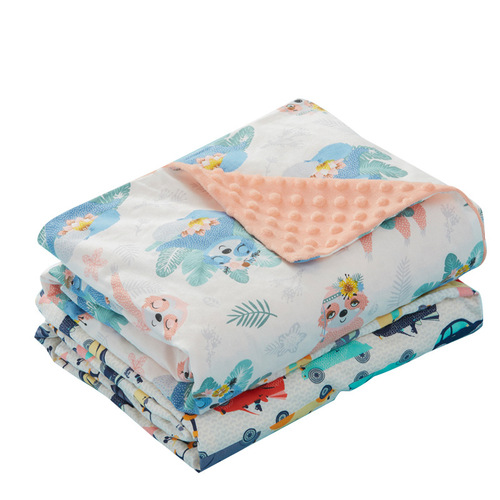Beanie blanket cotton cartoon baby blanket children's comfort beanie blanket stroller blanket baby blanket