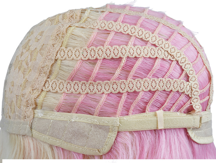 Synthetische Perücke, Chemiefaser-Perücke, komplettes Set mit geteiltem Pony und großen, gewellten, langen, lockigen Party-Perücken_voghion.com