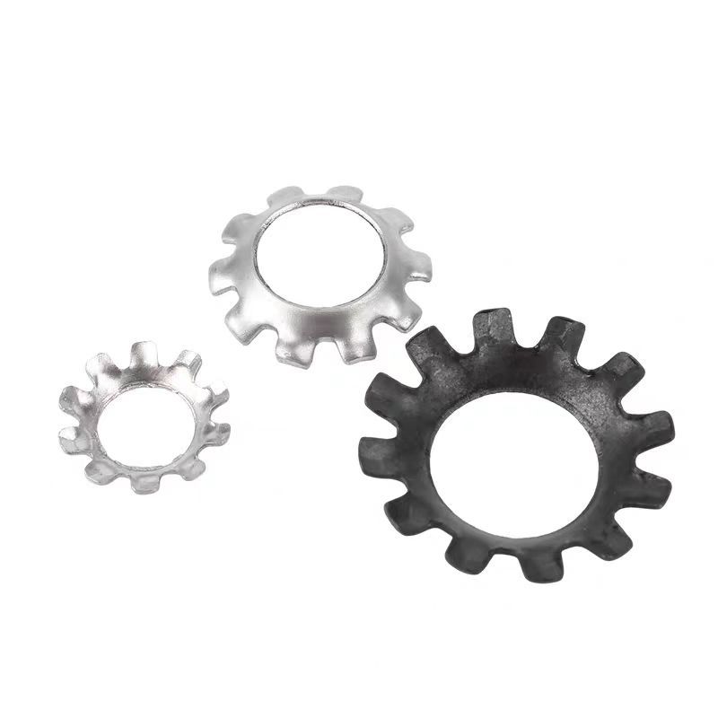 304不锈钢GB956.1外齿锥形锁紧垫圈铁黑防滑止动止退防松垫片锯齿