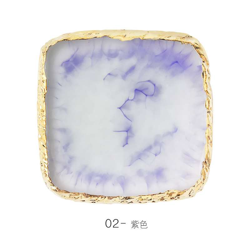 Transfronteriza belleza paleta resina ágata decoración dorada paleta pintada herramientas de tablero de exhibición de uñas al por mayor