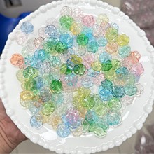 新款荷叶渐变亚克力配件发饰服装配饰手工串珠吊坠半成品DIY饰品