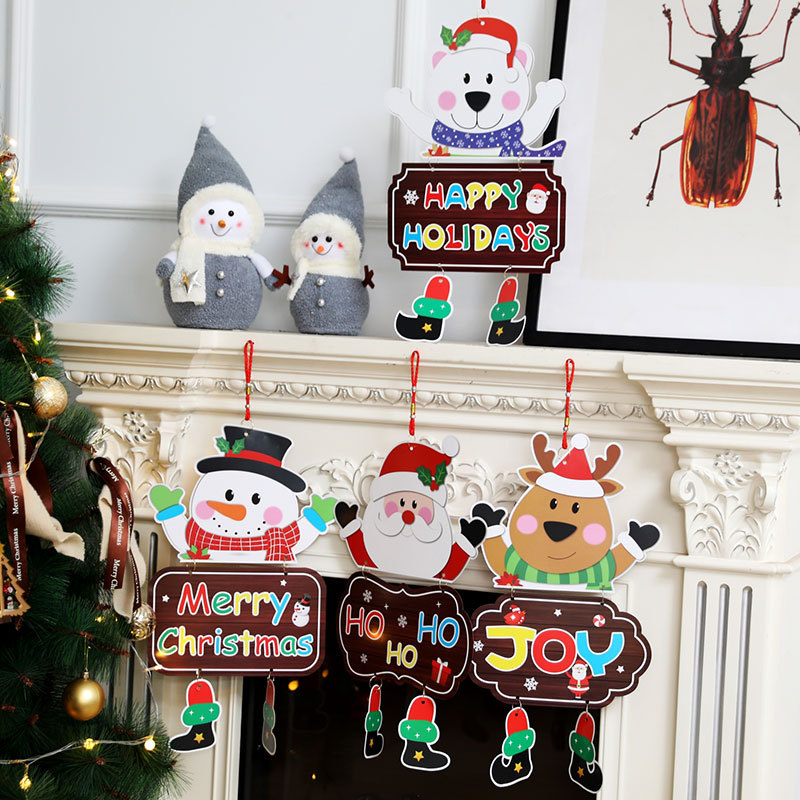 Navidad papel con patas colgante Navidad decoración suministros puerta colgante decoración colgante