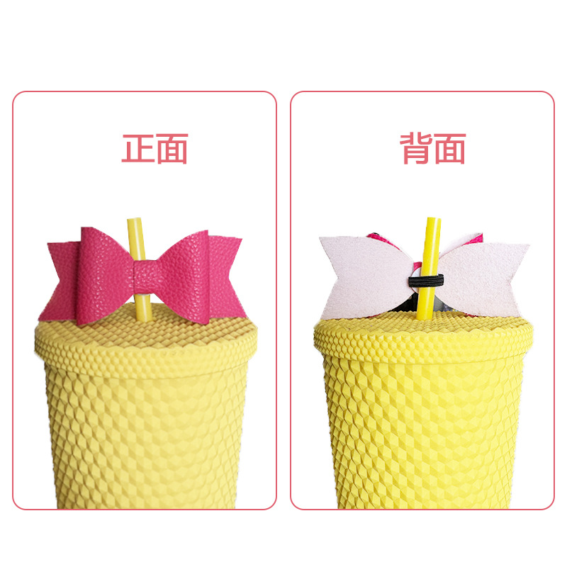 Accesorios para tazas de Amazon, tela brillante Symphony, hebilla de cuero, hebilla de cuero, taza de paja de diamante, accesorios decorativos