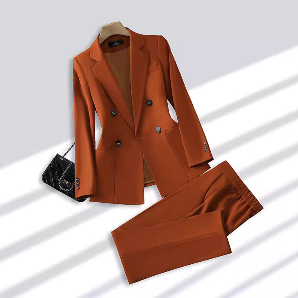 Dameklær Khaki dress for kvinner temperament gudinne stil profesjonell leder formell arbeidsklær dressjakke_voghion.com