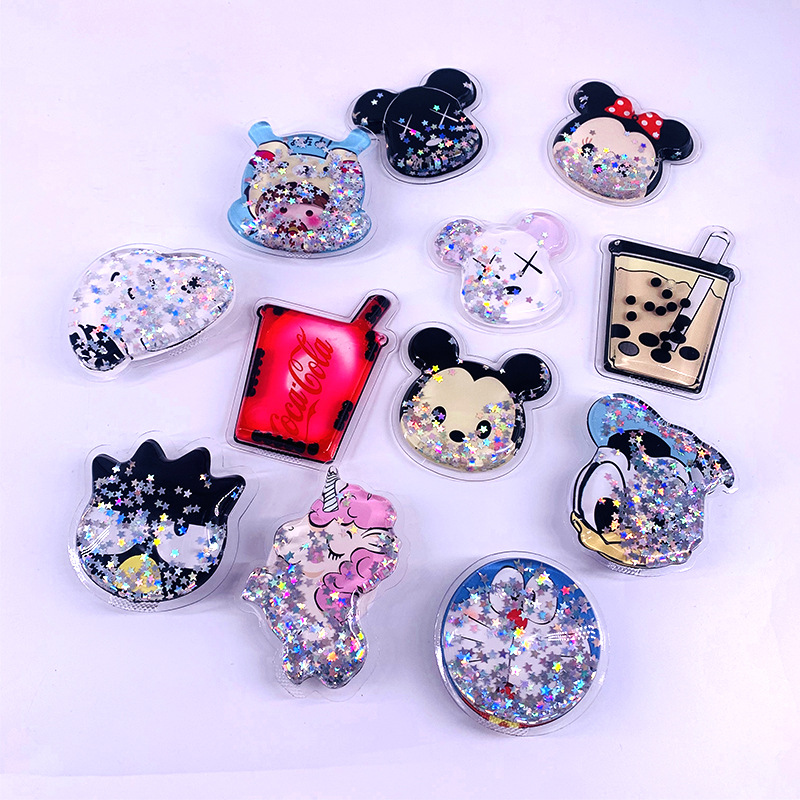 Bolsa de aceite de arena movediza zapatos parche de flores accesorios de decoración zapatos con agujeros de dibujos animados lindos accesorios de flores hebilla de anillo TPU bolsa de arena movediza