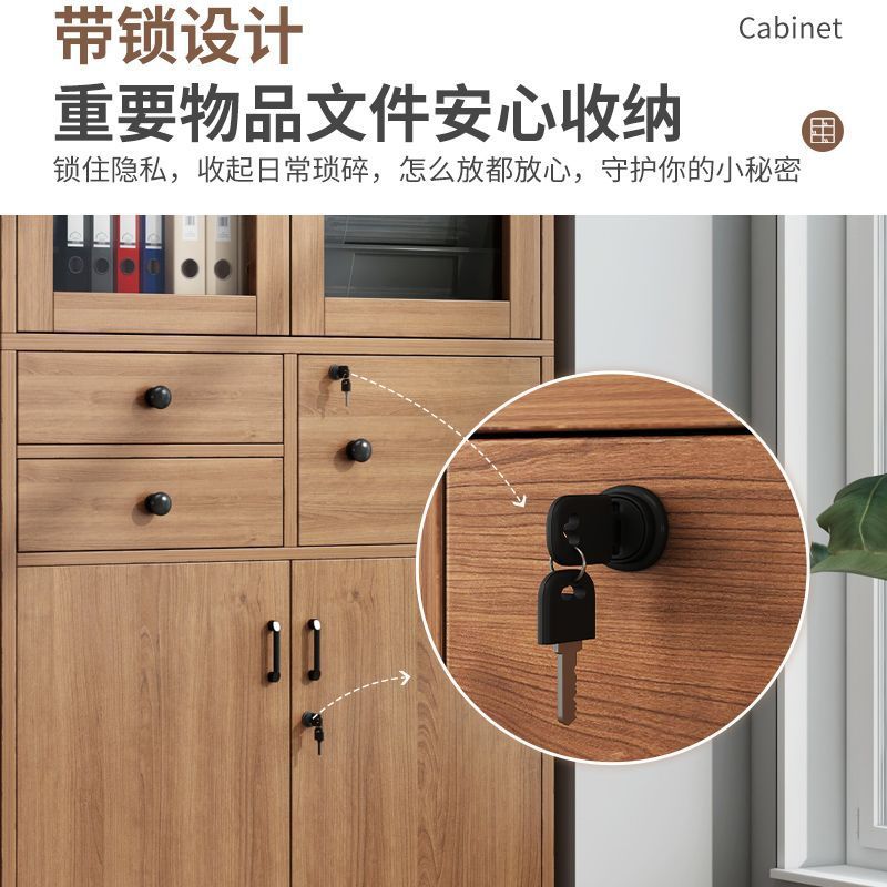 Gabinete de archivos gabinete de almacenamiento de oficina armario de archivos de madera con cerradura gabinete de almacenamiento doméstico con puerta estantería