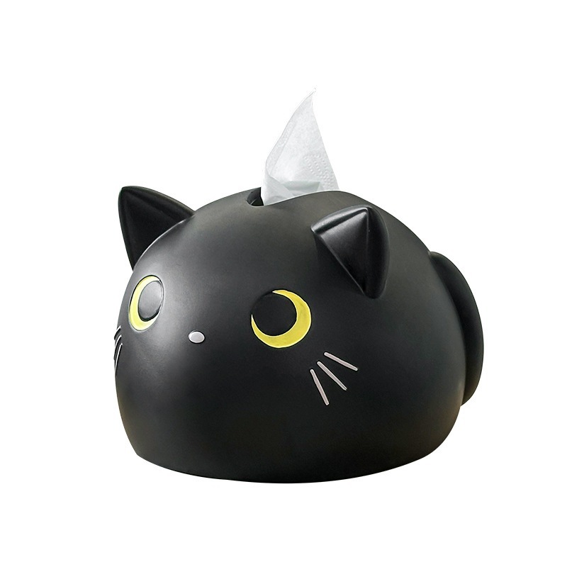 かわいい漫画の猫のティッシュの箱は高級な客間のレストランのデスクトップの台所の多機能のティッシュの装飾品を持ちます。|undefined
