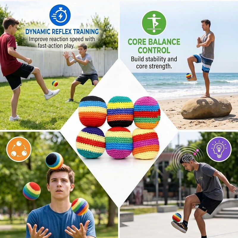 Cross-Border Yarn Sandbag Ball Wholesale Rainbow Circle Hand-Woven Pattern Fitness Toy Ball Set Combination Set