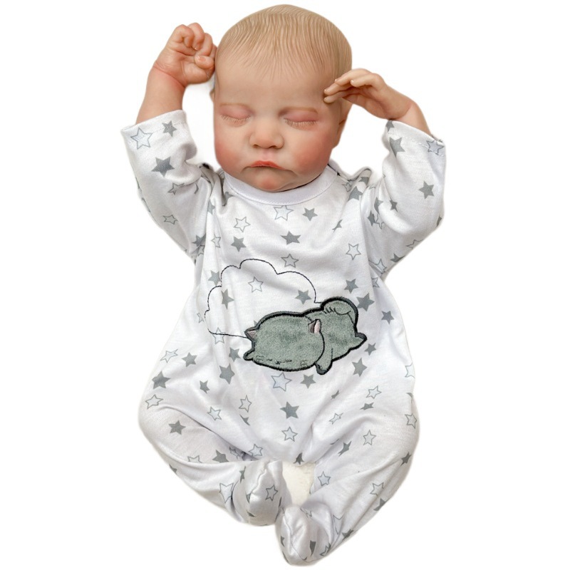 Muñeca de simulación de suministro Le comercio electrónico bebé muñeca transfronteriza pesada 17 pulgadas vi puede entrar en pegamento completo Henghua