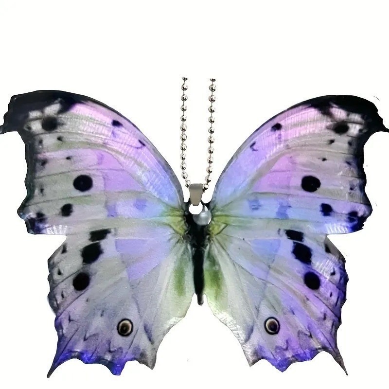 Transfronterizo nuevo creativo mariposa acrílico decoración interior del automóvil colgante mochila llavero decoración del hogar image 11