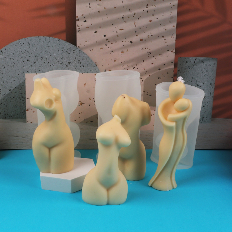 Cuerpo aromaterapia vela molde de silicona DIY Europea simple retrato decoración yeso epoxi utensilios para hornear