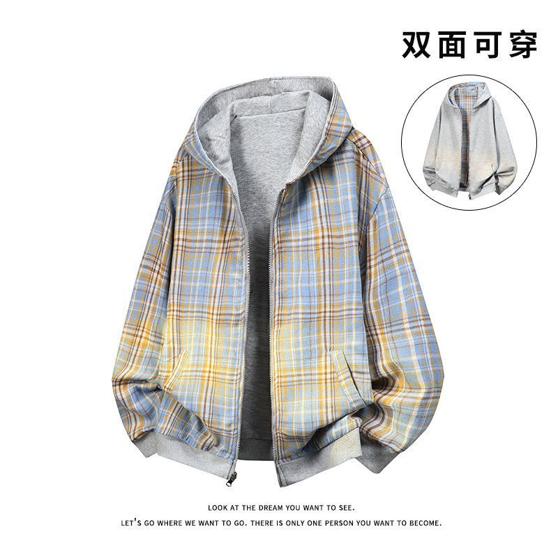 双面穿开衫卫衣长袖情侣宽松休闲百搭上衣外套W4600-P60【特价】