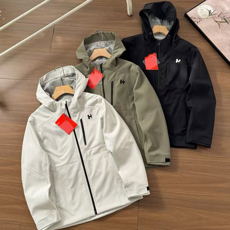 Jacket Hh Autumn Outdoor Casual Hooded Softshell Jacket for Men, Urban Commuting, Versatile, Breathable, Quick-Drying